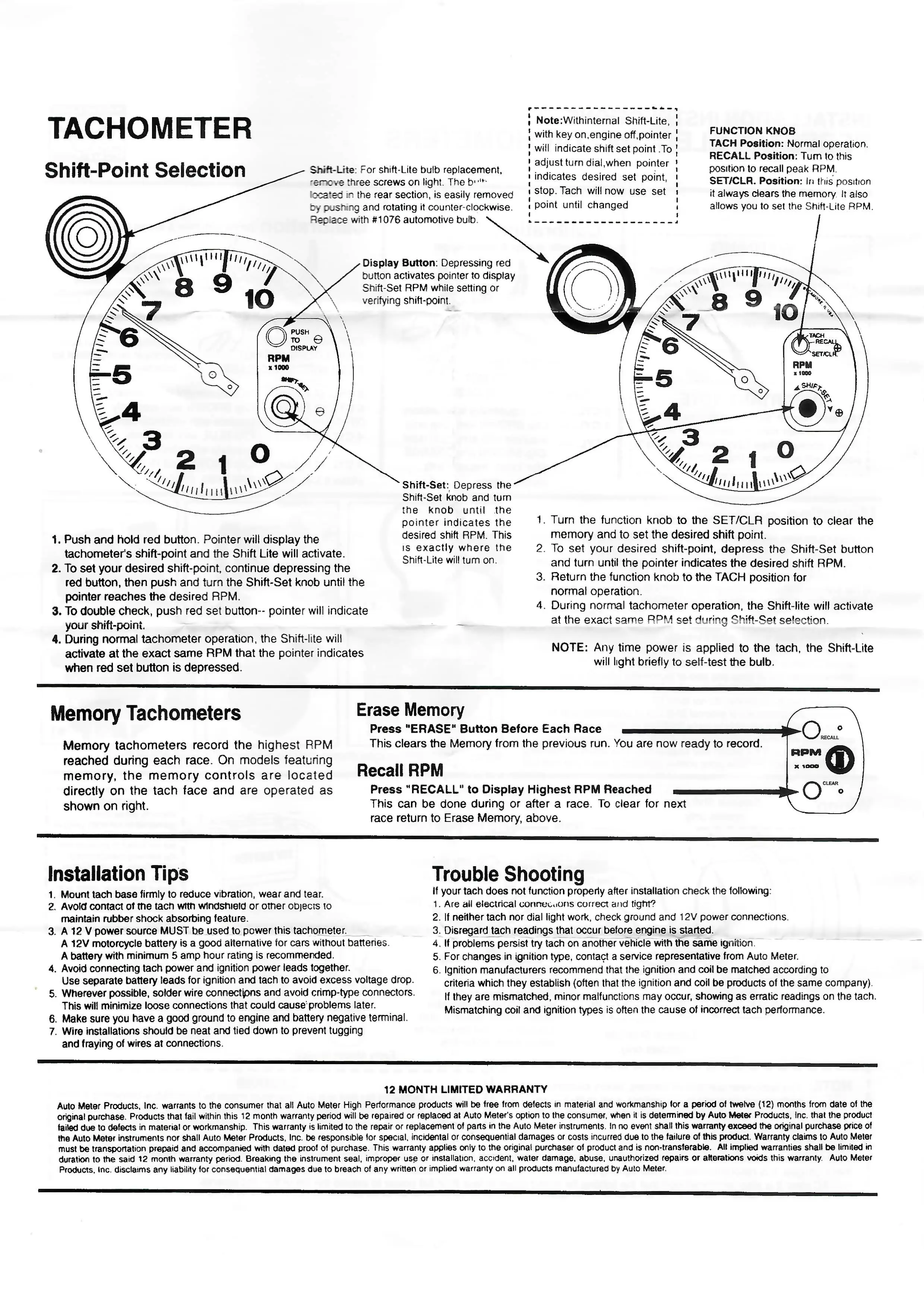 HA Zubehör Ersatz Auto Gauge Tachometer 5 Zoll 125 mm 0-10000 U/min Auto Meter – Detail 12