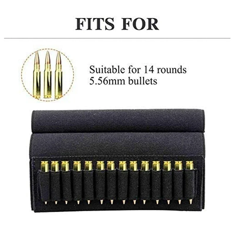 14 Ammo Holder Cartridge Shot Gun Shell Magazine for 5.56mm .22/.223.204 Gun Shell Holders Hunting Butt Holder