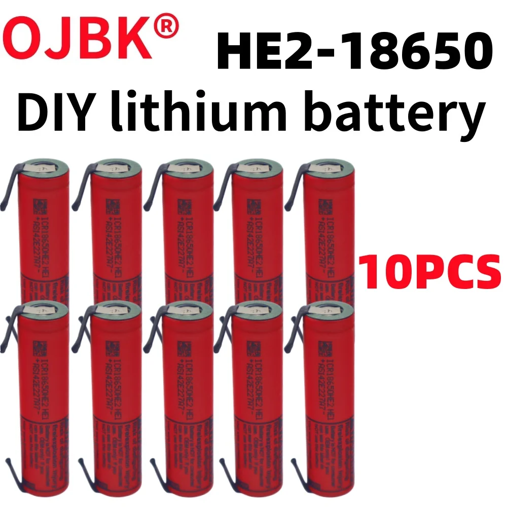 18650 lithium battery HE2-2500mAh 3.7V rechargeable, suitable for electric tools, comes with a charger as a gift