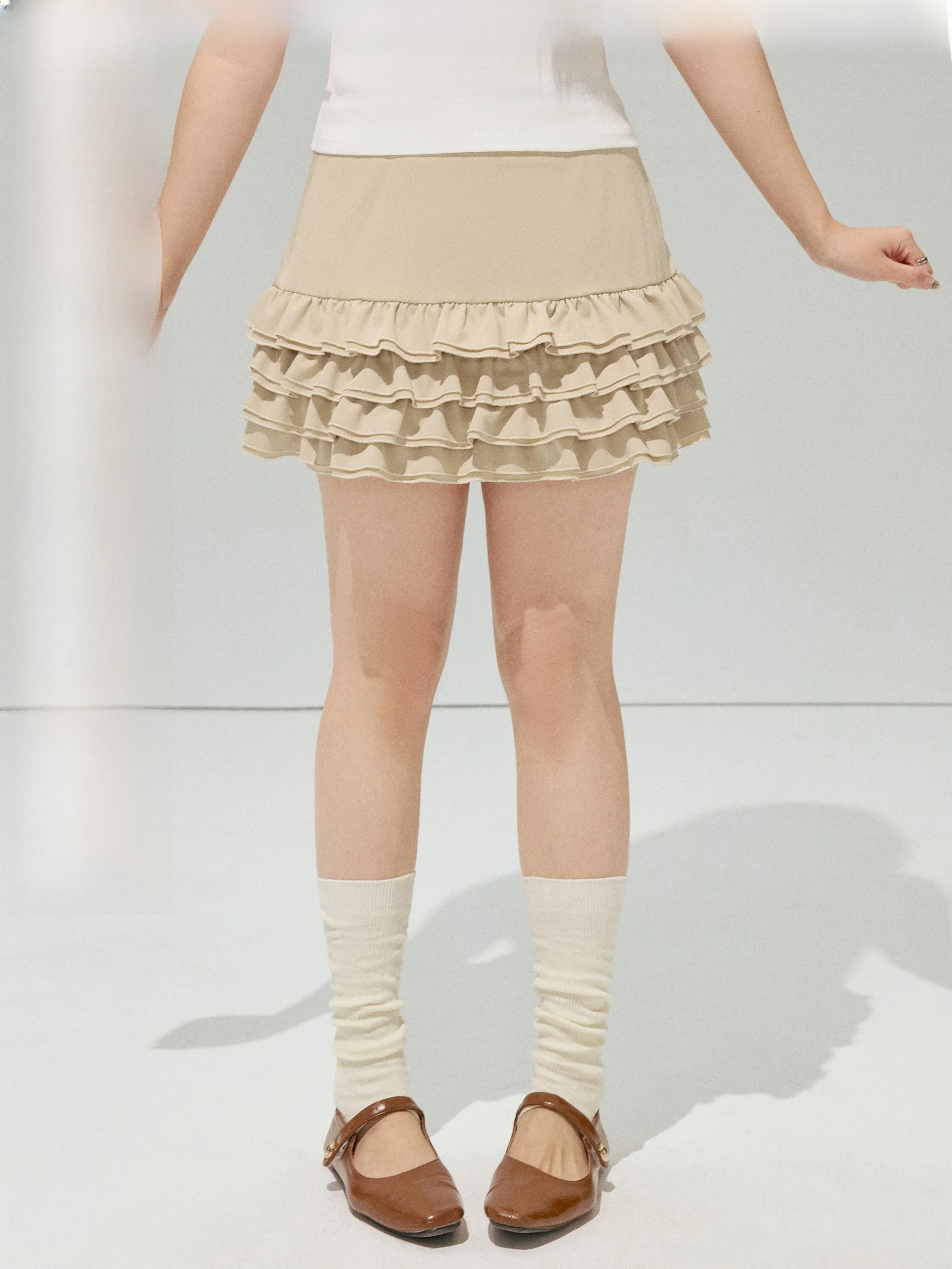 

Bla Forest Cake Hemline ort Skirt plus Size f Body Skirt Versatile Flared Skirt Commute Sle Polyester Blend Skirt