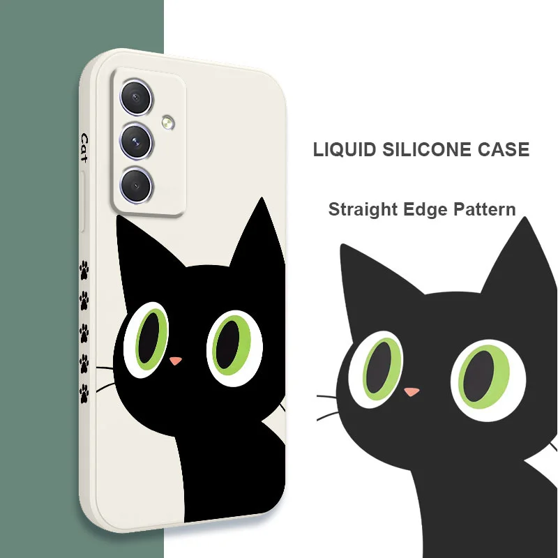 Holy Black Cat Phone Case For Samsung Galaxy A54 A34 A24 A16 A14 A55 A35 A25 A15 A06 A05 A05S A04 A04S A04E 4G 5G Cover