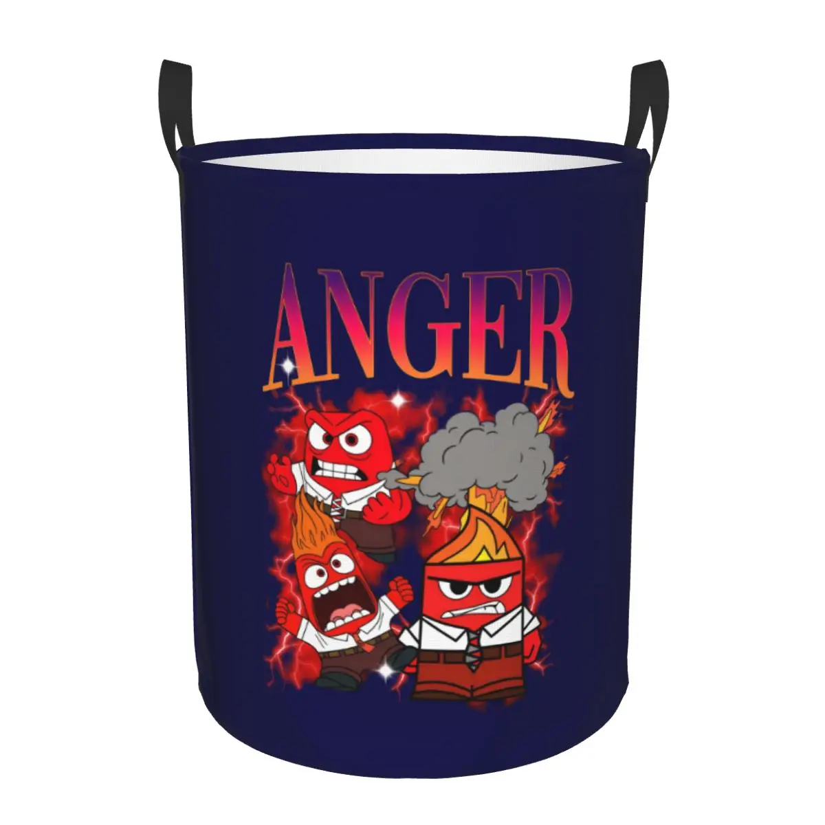 Cesto para la ropa sucia de Anime ANGER Inside Out, plegable, de gran capacidad, contenedor de almacenamiento de ropa, cesto para la ropa sucia de dibujos animados para bebés