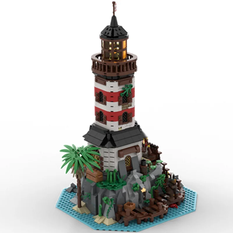 1144 قطعة Moc الإمبراطورية المنارة لتقوم بها بنفسك القراصنة مخبأ منزل التعليم الإبداعي نموذج اللبنات عيد ميلاد اللعب هدية للعرض