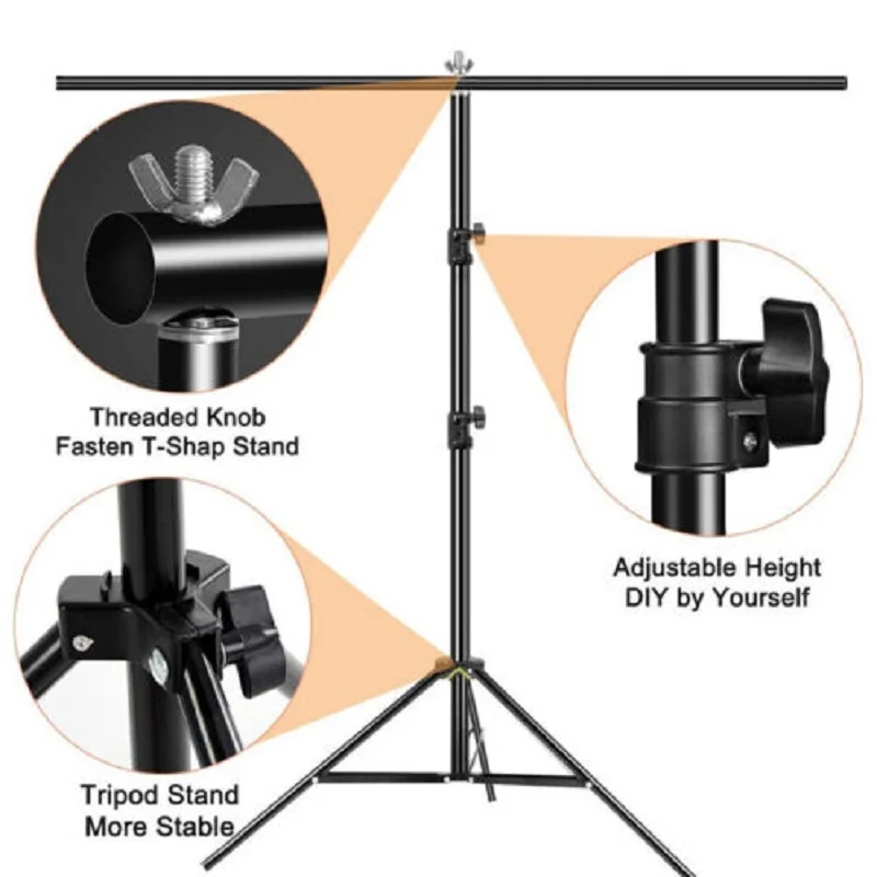 2023 Newest Adjustable T-Shape Backdrop Stand Kit Photo Background Screen Photography Studio Video Backdrop photography props