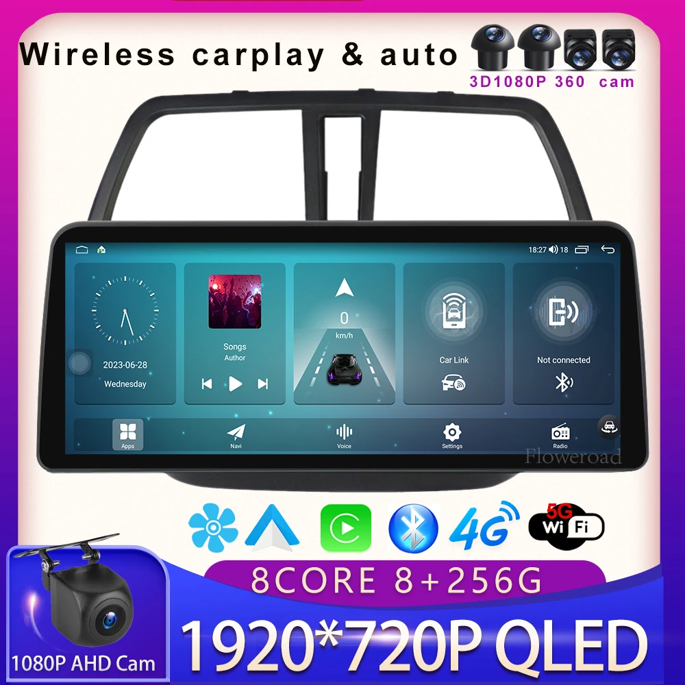 

For Suzuki SX4 2 S-Cross 2012-2016 12.3‘’QLED Screen Car Radio Video Wireless Carplay Auto Multimedia Player GPS 5GWiFi BT5.0