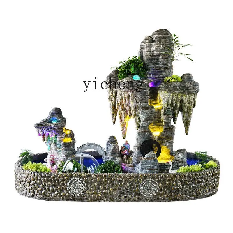 M-b8  Large Outdoor Rockery Water Fountain Ornament Garden Courtyard Fish Pond Waterfall Decoration