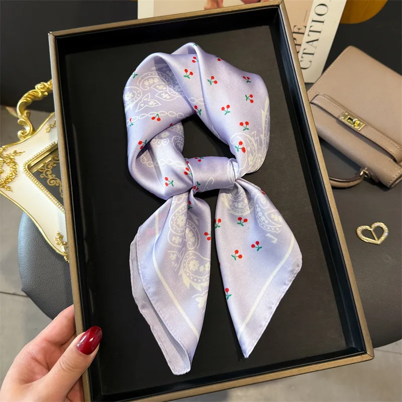 Böhmischen Stil Druck Luxus Marke Seide Quadrat Schal Frauen Satin Schals Halstuch Wrap Schals Bandana Haar Hjiab Floral
