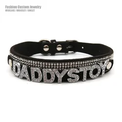 Goth Sexy Diamante Letters DADDYS TOY Choker Necklace Women Custom Name Word Cosplay Collar Jewelry Personalized Chocker Gift