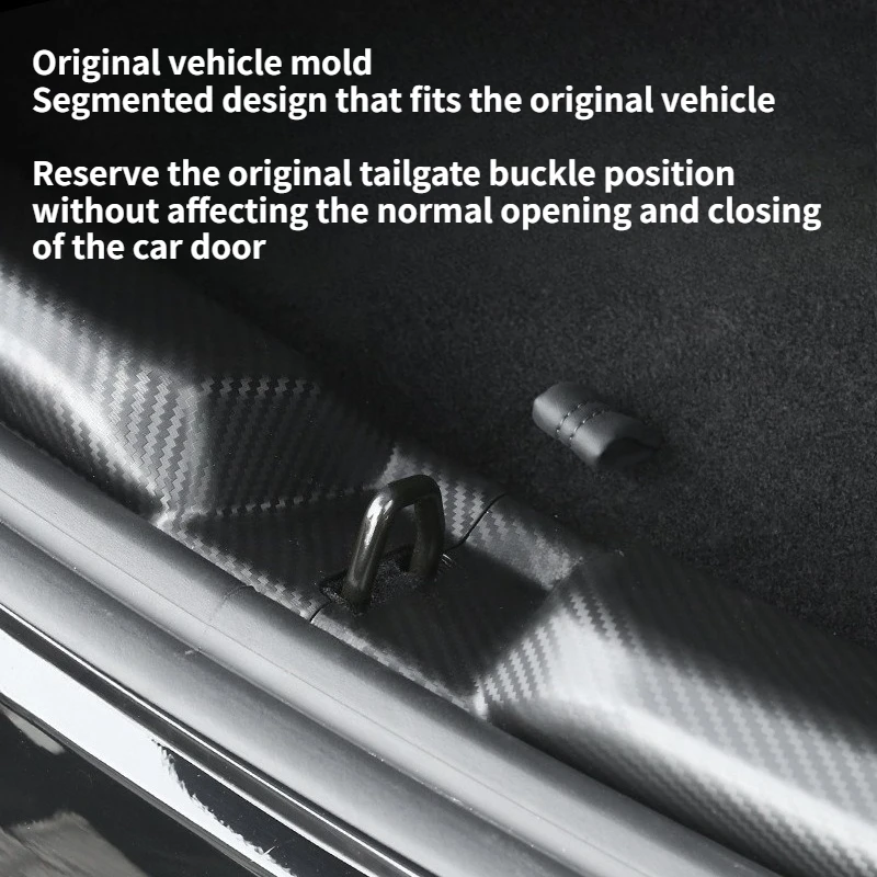 For Tesla New Model 3 Highland 2024 2025 Trunk Threshold Strip 3D Carbon Pattern Back Sill Anti Scratch Protection Accessories ﻿