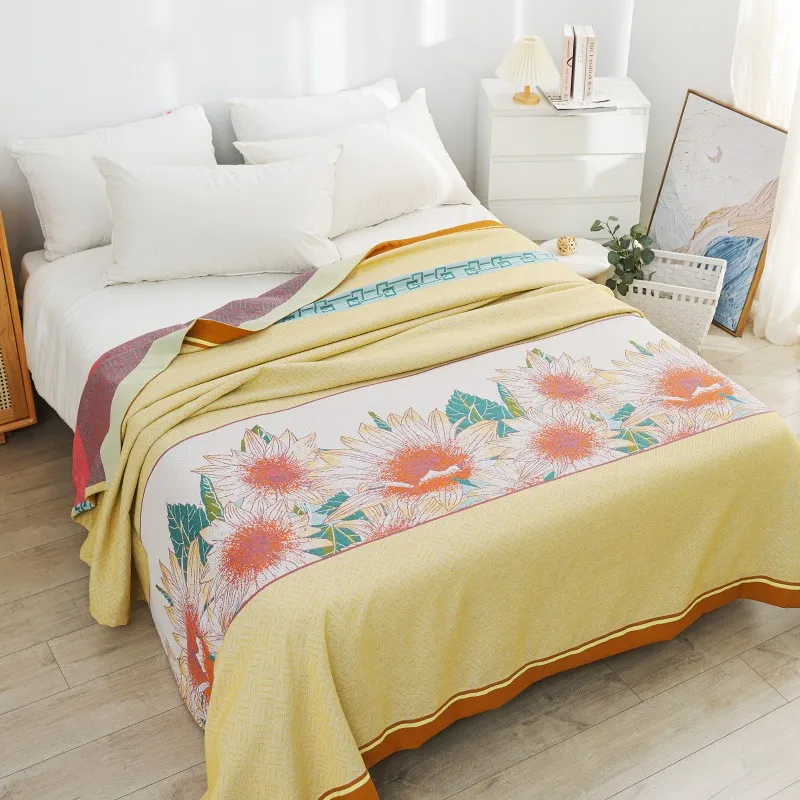 Double Bedspreads Cotton Quilt Summer Muslin Throw Blankets For the Beds Sofa Cover Blanket Decorative Bedding Linen 250*230cm