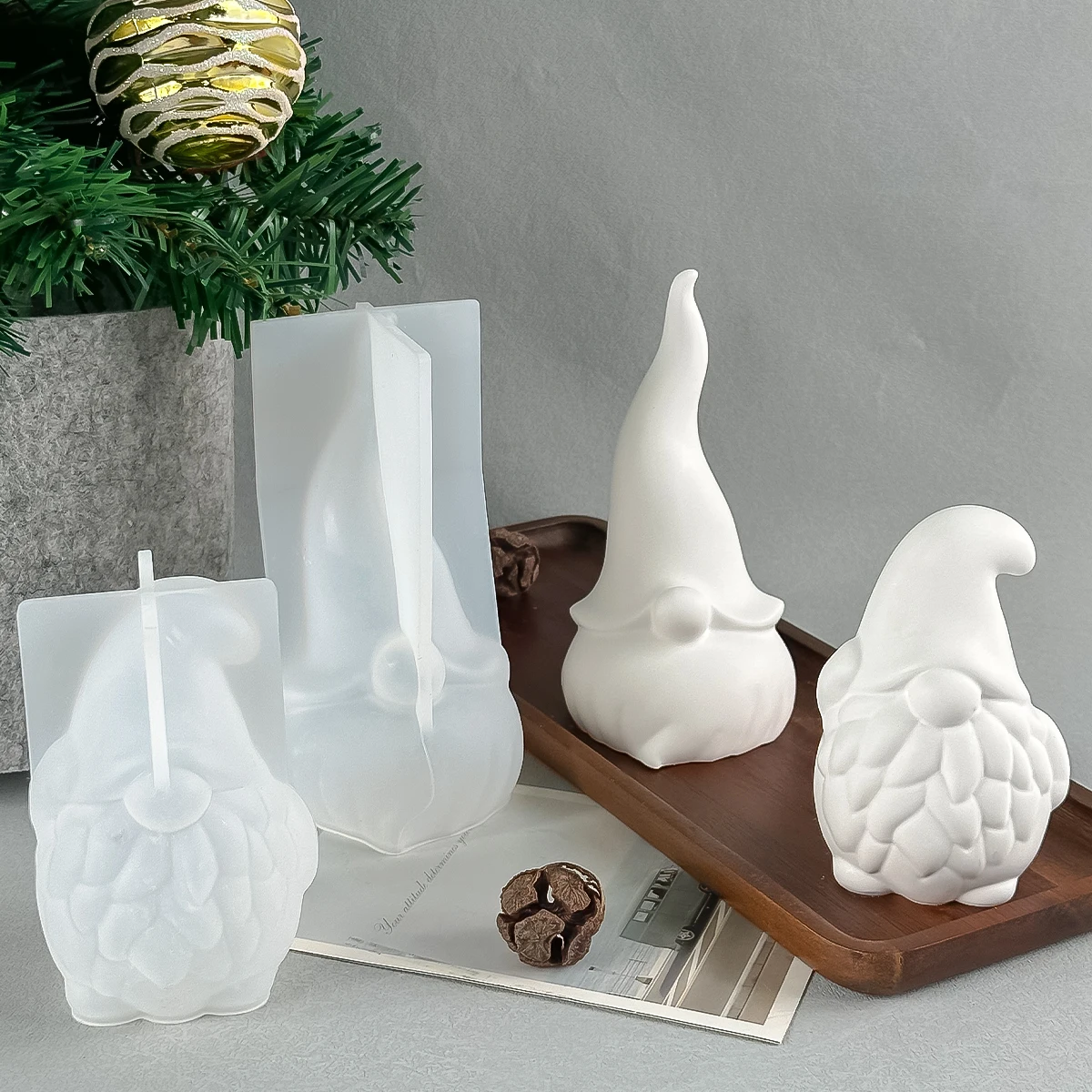 Stampo per candele in Silicone di babbo natale decorazioni natalizie fai da te regalo artigianale fare stampi per colata di gesso per sapone