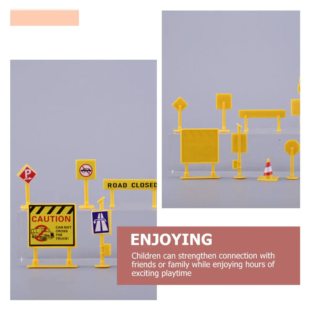 

1Set Mini Roadblock Sign Decoration Set Creative Learning Tool for Kids to Explore Traffic Safety Concepts Through Interactive