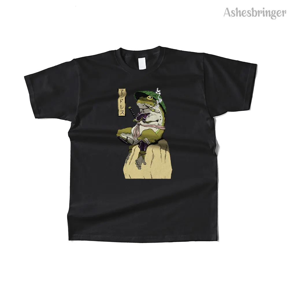 Mens Cotton Victorious Samurai Frog Graphic T Shirt Street Casual Style Tee for Men and Women
