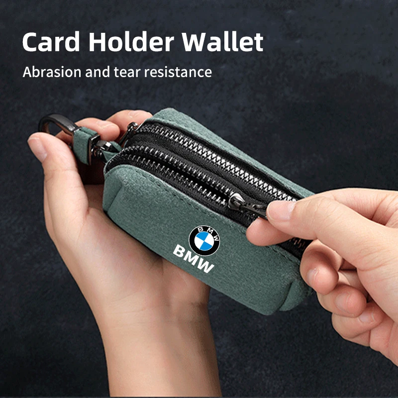 Men Wallet Car Logo Coin Purse Zipper Male Money Bag For BMW X1X2X3X4X5X6X7 G30 G20 G32 F40 F30 F10 F48 F49 E90 E60 E46 E70 E87