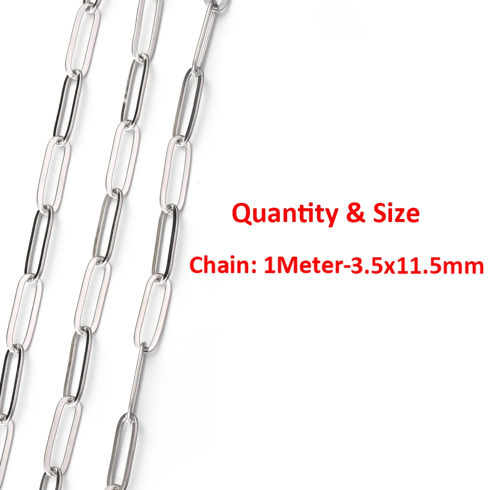 2 Meter 1 Meter Hochwertige Edelstahl-Drehketten für DIY-Halsketten, Armbänder, Kleidung und Schmuckherstellung Zubehör – Detail 5