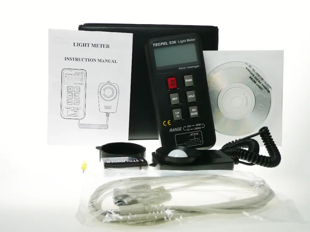 TECPEL DLM-536 Digital Light Meter Data Logger (Lux / footcandles)