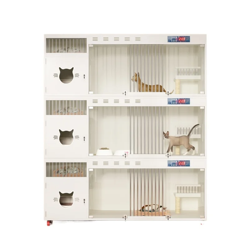 

Solid wood cat cage three-layer household indoor cat cabinet