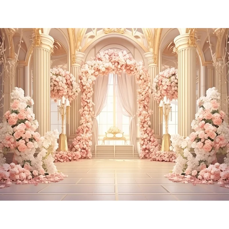 Fondo fotográfico de pared de flores coloridas, arco de Rosa romántico, ramo de boda, Día de San Valentín, accesorios de estudio fotográfico, LH-4