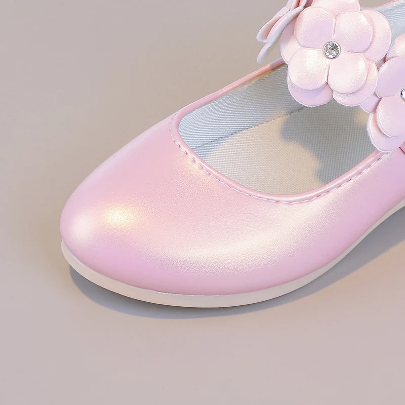 Herbst Mädchen Mary Jane Applikationen niedrigen Absatz schöne Kinder Prinzessin Schuh drei Farben spitzen Zehen atmungsaktiven Kinder Schuh 26-36 – Detail 4