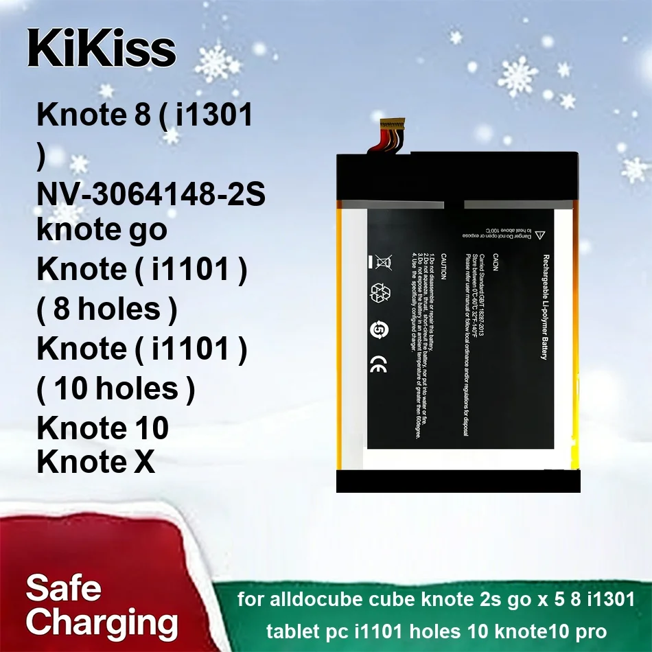 

Аккумулятор для планшета 4000-5500 мАч для Alldocube Cube Knote 2S GO x 5 8 I1301, планшетный ПК I1101, Knote10 Pro, NV-3064148-2S