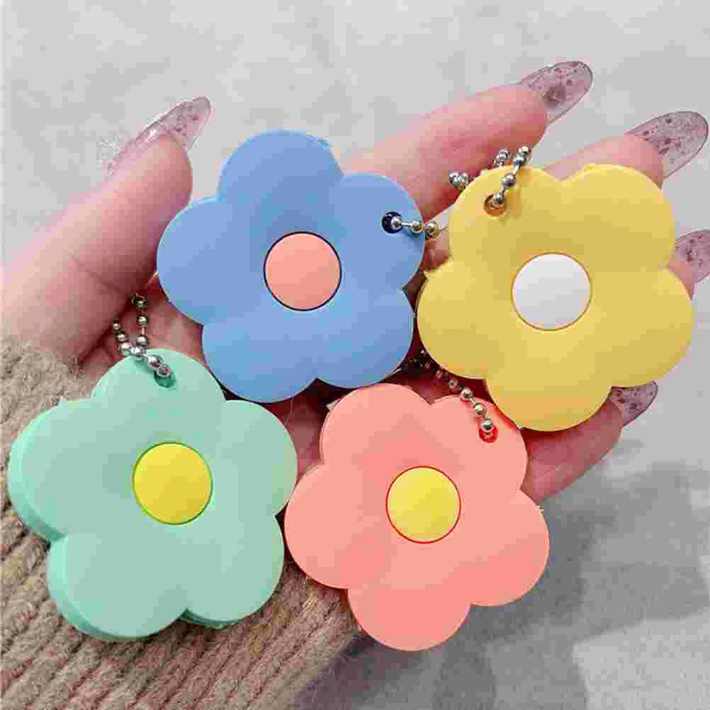 6 Pcs Petal Key Chain Ring Cap Cover Caps Bulk Keycaps Lanyard Keychains Identifiers Covers for House Car Keys The Flowers