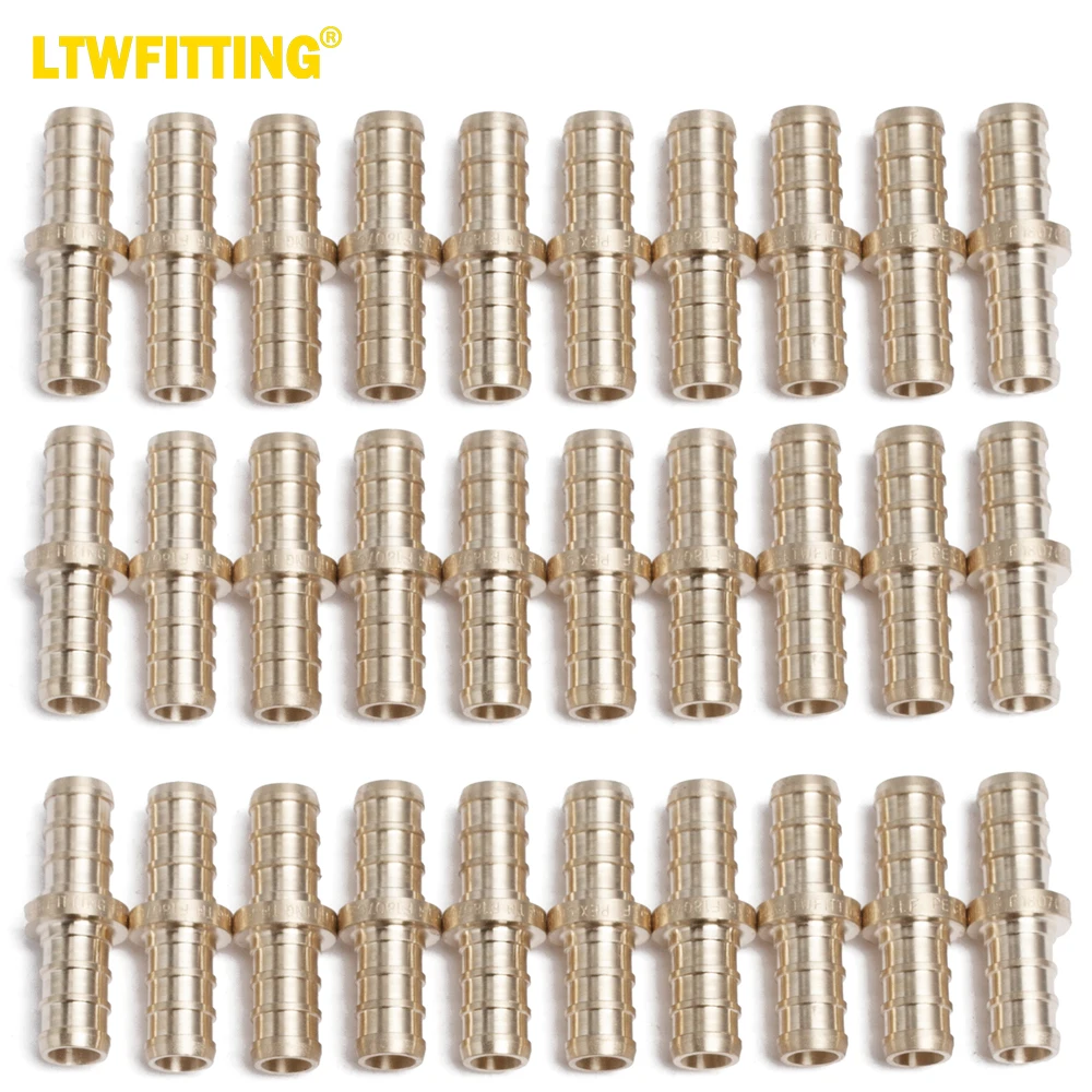 

LTWFITTING Lead Free Brass PEX Crimp Fitting 3/8-Inch PEX Coupling (Pack of 30)