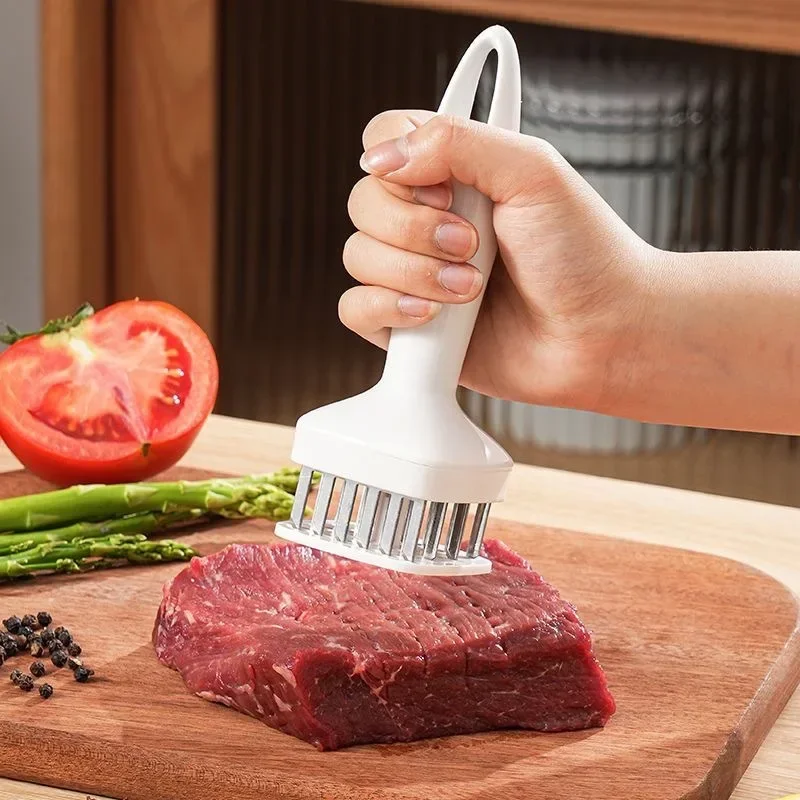 

Meat Loosening Needle Stainless Steel Automatic Rebound Hammer Meat Needle Steak Rib Chicken Flavor Punch For Household Kitchen