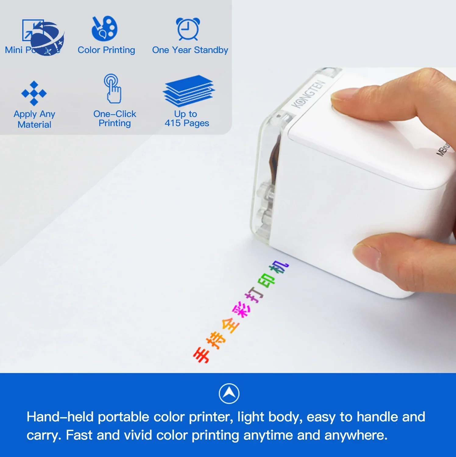 Yyhc Handheld Printer Draagbare Mini Inkjet Printer Kleur Barcode 1200 dpi met Inkt inkjet printer printpen