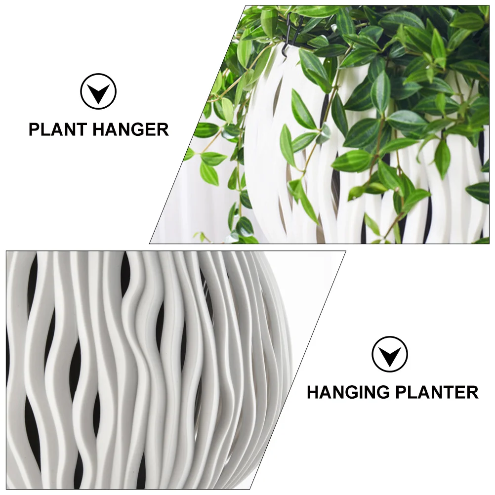 

Imitation Rattan Hanging Planter Flower Pot Ceiling Plant Hanger for Decor with Chain Durable Wall