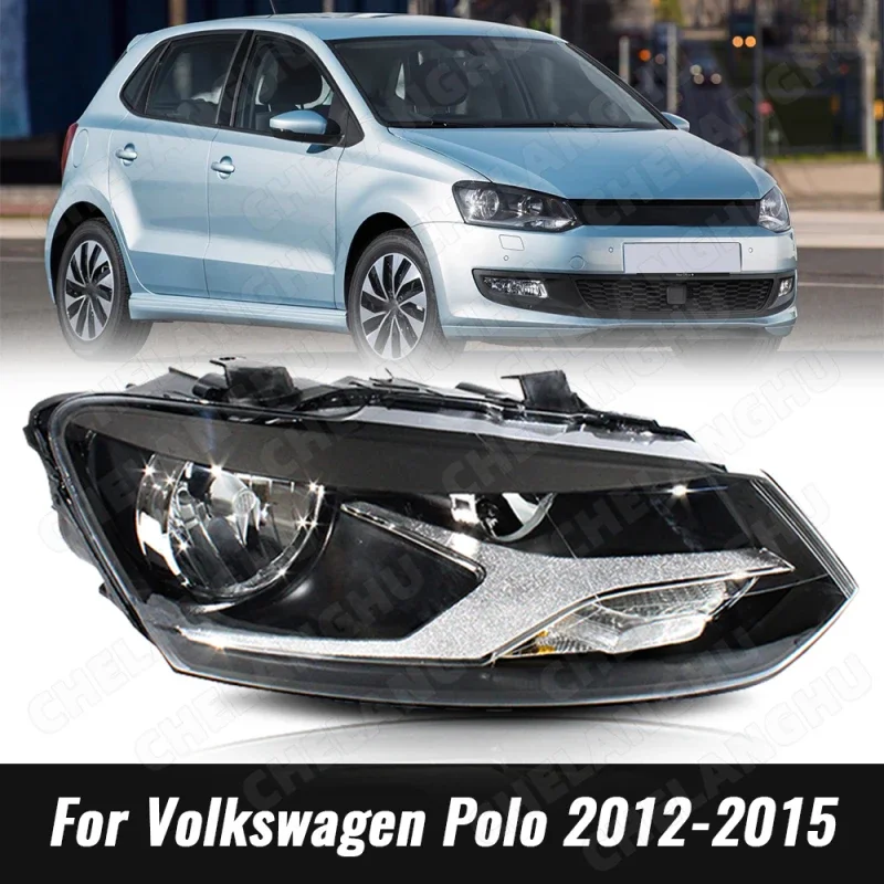 1Pc Right Side Front Halogen HeadLamp Turn Lights DRL For VW Polo 2012 2013 2014 2015 Car Accessories