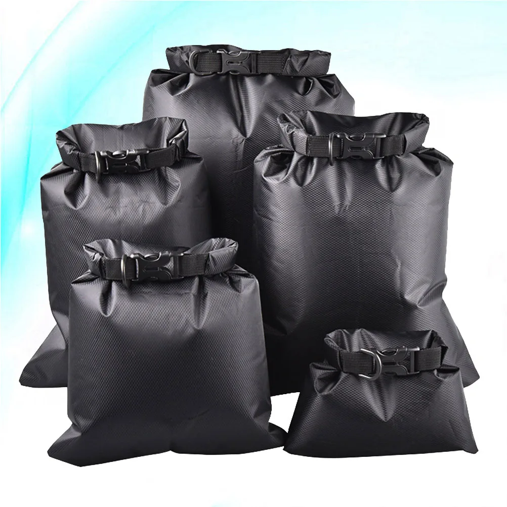 5pcs 1.5L 2.5L 3L 4L 8.5L Black Floating Storage Pouch For Kayaking Rafting Camping Boating Outdoor Water Sports