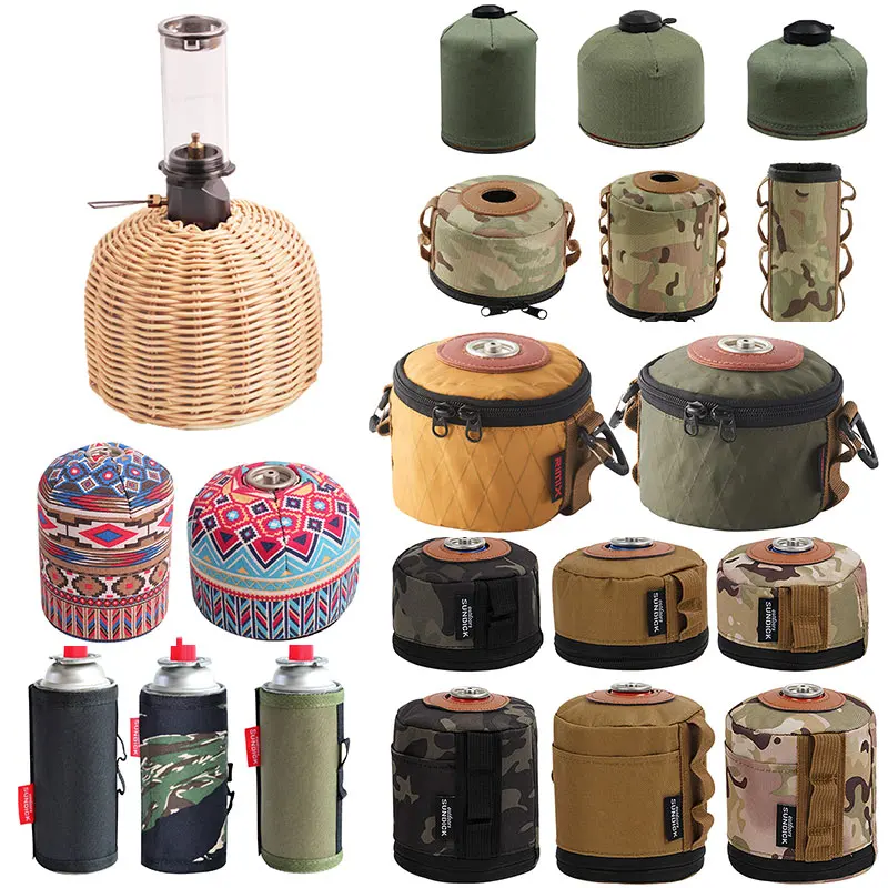 S/M/L Ultralight Outdoor Camouflage Camping Gas Tank Cover Protective Case 450/230G Gas Tank Fuel Cylinder Durable Outdoor Gas