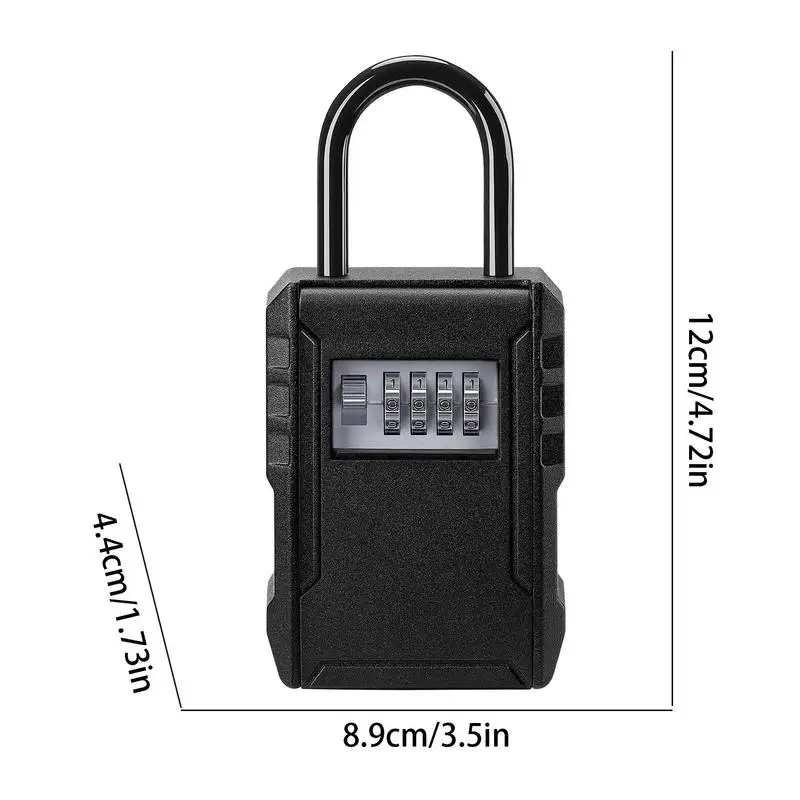 Caja de bloqueo de llaves, caja de seguridad montada en la pared, 12x8,9 cm/4,72x3,5 pulgadas, combinación extraíble, caja de bloqueo de montaje en pared, almacenamiento seguro de llaves de repuesto