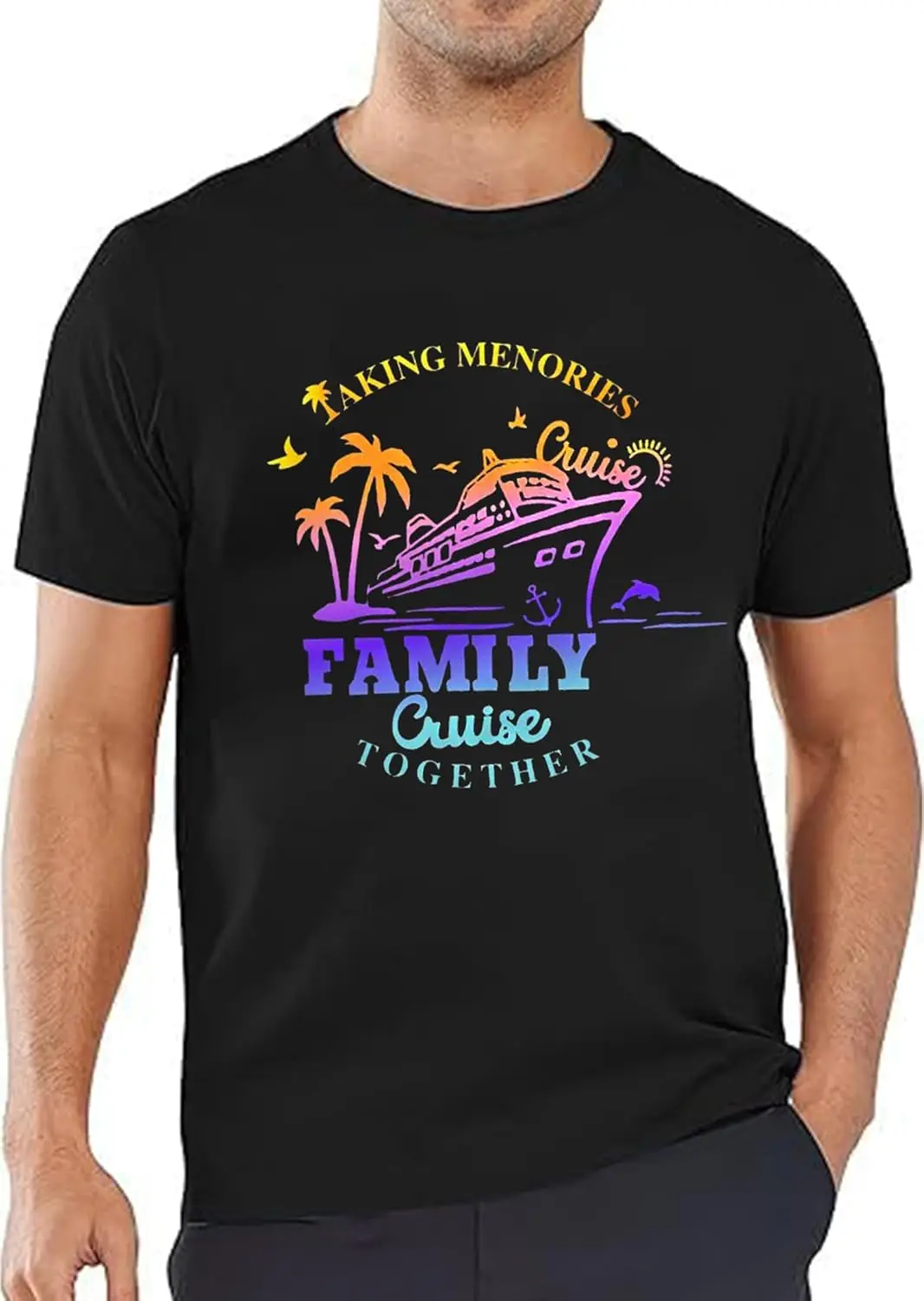 

Family Cruise Taking Memories Together Graphic Tee Men's Breathable Travel T-Shirt