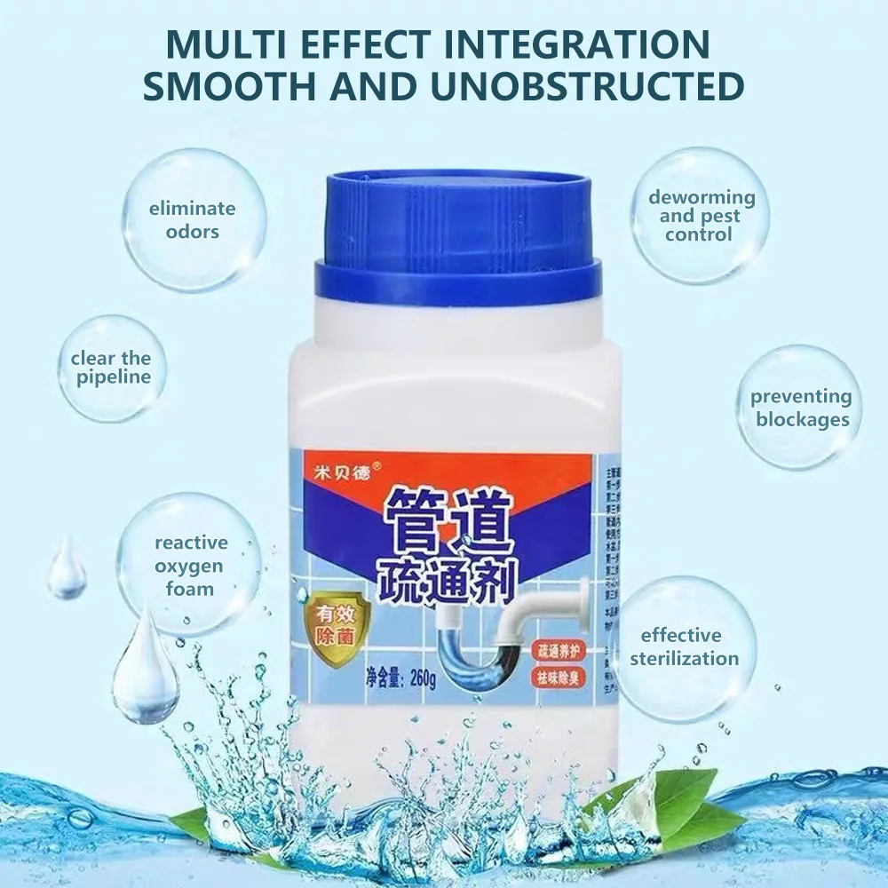 Potente desodorante para plomería, limpiador de alcantarillado para fregadero, Gel de drenaje, desatascador de tuberías de Gel de drenaje, herramienta de limpieza de tuberías de inodoro de cocina