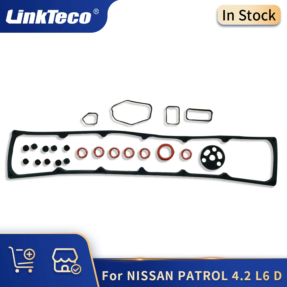 Engine Parts Valve Cover Gasket Set For 88-12 4.2 L L6 Diesel TD42 TD42T NISSAN PATROL GR IV Y60GR Y61GR O-ring 1327006J00 4.2L