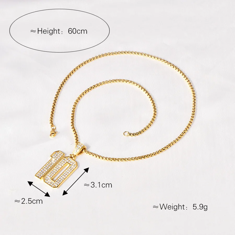 A European and American Cross-Border New Hot-Selling Hip-Hop Jewelry Stainless Steel Digital Necklace