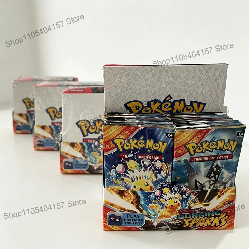 360Pcs Pokemon TCG Scarlet Violet Surging Sparks Booster English Battle Transaction Card Trading Cards Game Collection Toys Gift