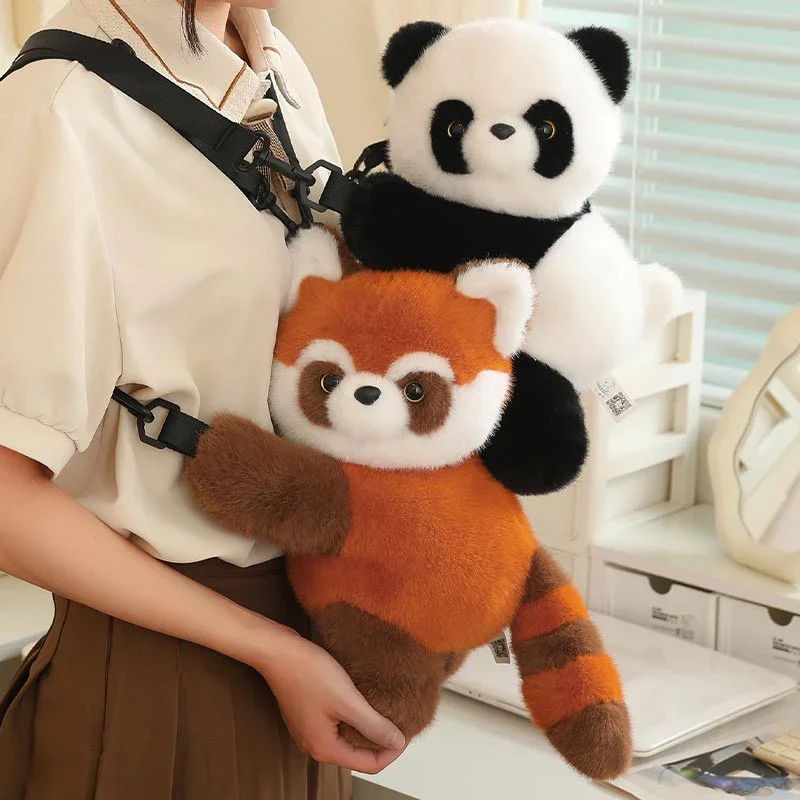 

MyRytanda Panda Рюкзаки с милыми мультяшными животными Сумки на плечо с мягкой красной пандой Сумки для телефонов Детские школьные сумки Подарки