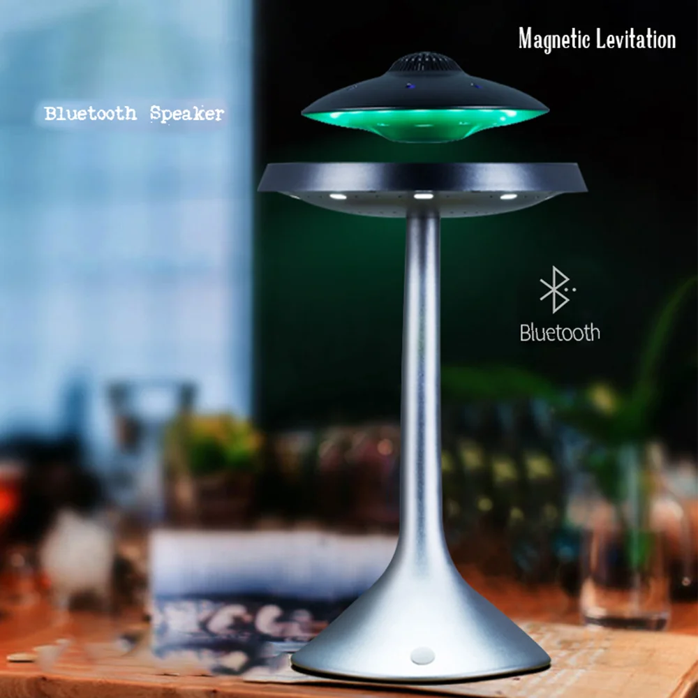 

Magnetic levitation smart wireless charging bluetooth computer speaker 3D surround sound UFO sound touch LED desktop UFO light