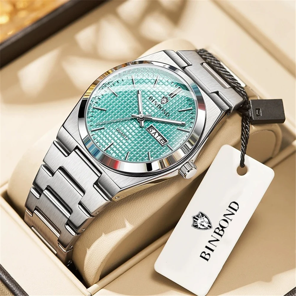 New Fashion Quartz Wristwatches Waterproof Grid Design Mens Gifts Top Luxury Watch Man Automatic Watches For Men Tudo Por 1 Real