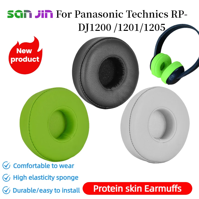 

SANJIN Replacement Protein skin sponge Ear Pads For Panasonic Technics RP-DJ1200 /1201/1205 Headset Earmuff Repairing Parts