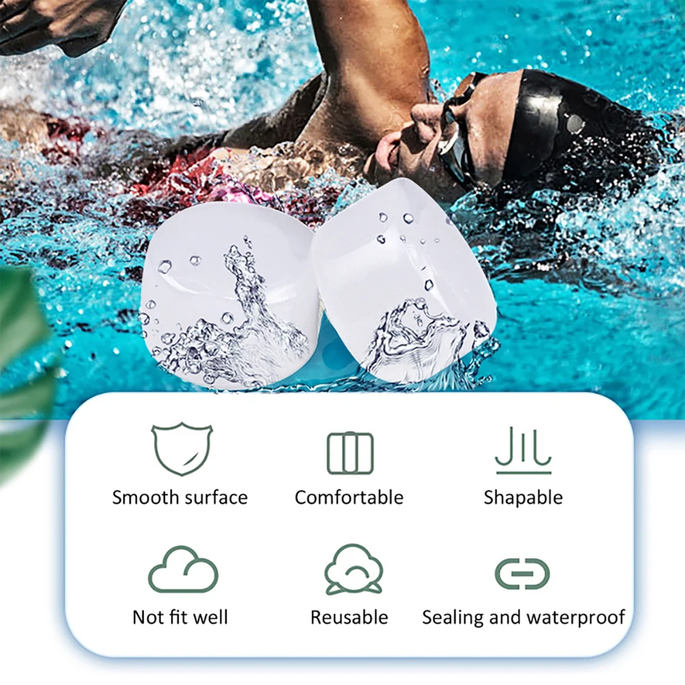 White Earplugs 8/16pcs Waterproof Soft Noise Reduction Silicone Ear Plugs Swimming Protective Soundproof for Sleep Study Travel