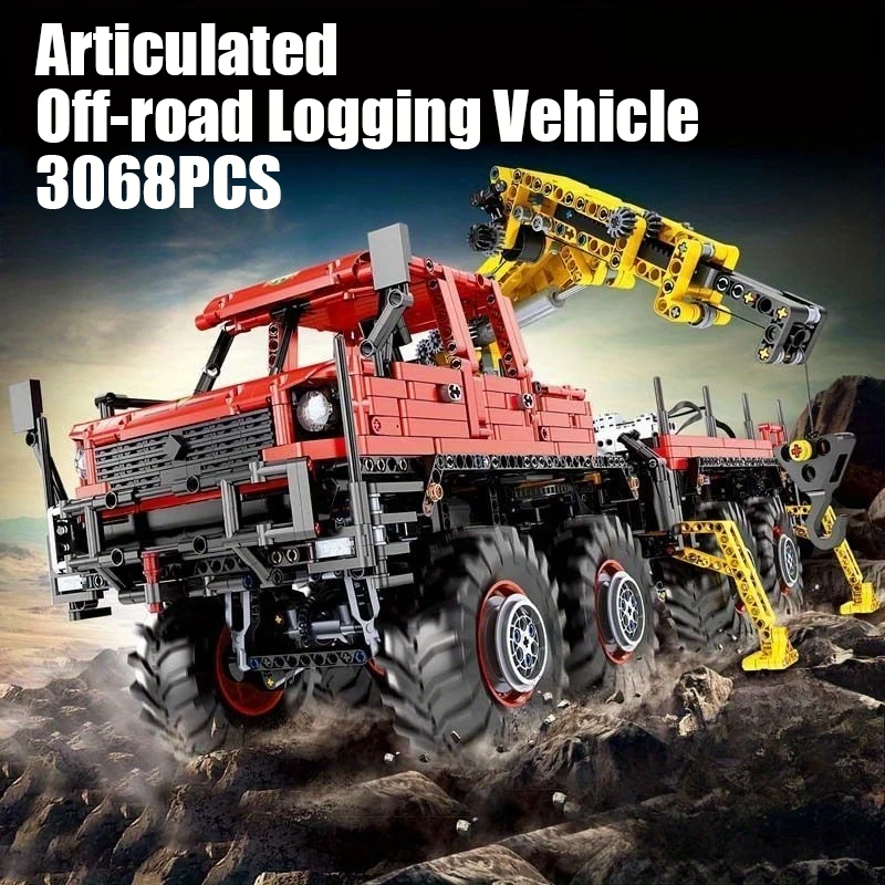 3068PCS RC Articulated Off-Road Logging Vehicle Building Blocks Sets Car Model Creative Gifts Assembly Brick Toys For Kids Adult