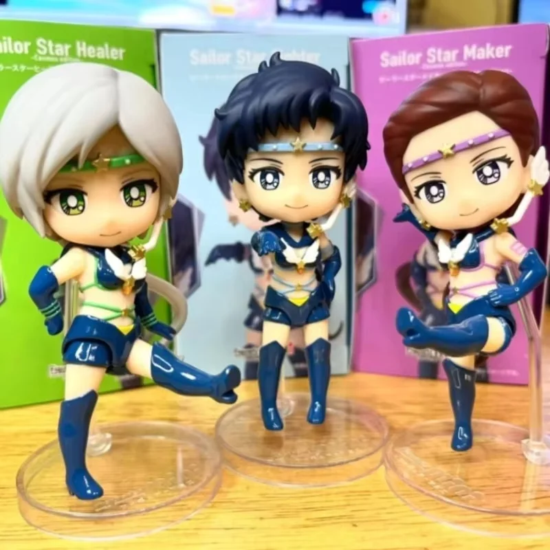 Figura Original Bandai Figuarts Sailor Moon Mini Sailor Star Healer Seiya Kou colección de Anime de acción estatua de Pvc juguetes para niñas regalos