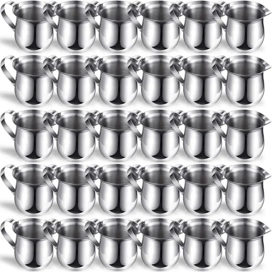 

Набор из 36 кувшинов-колокольчиков из нержавеющей стали, 90 мл, для подачи молока, кофе, сливок, сиропа, сахара, в форме колокольчика, для эспрессо