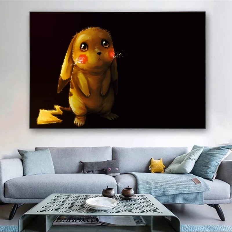 Pokemon Canvas Painting Pikachu Charmander Squirtle Poster and Prints E-sports Game Wall Decor Mural Living Room Decor Pictures