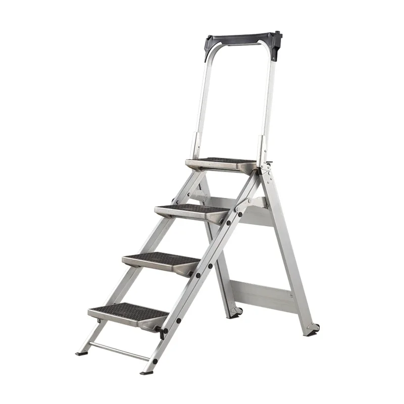 househo Thickened Aluminum Alloy Folding Ladder Indoor Multifunctional Miter Step Ladder Two Three Four Step Ladder