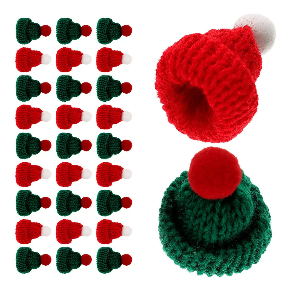 

40 шт. миниатюрных вязаных шапочек: праздничные, мягкие, легкие, для поделок, реквизита для фотосъемки, Рождества