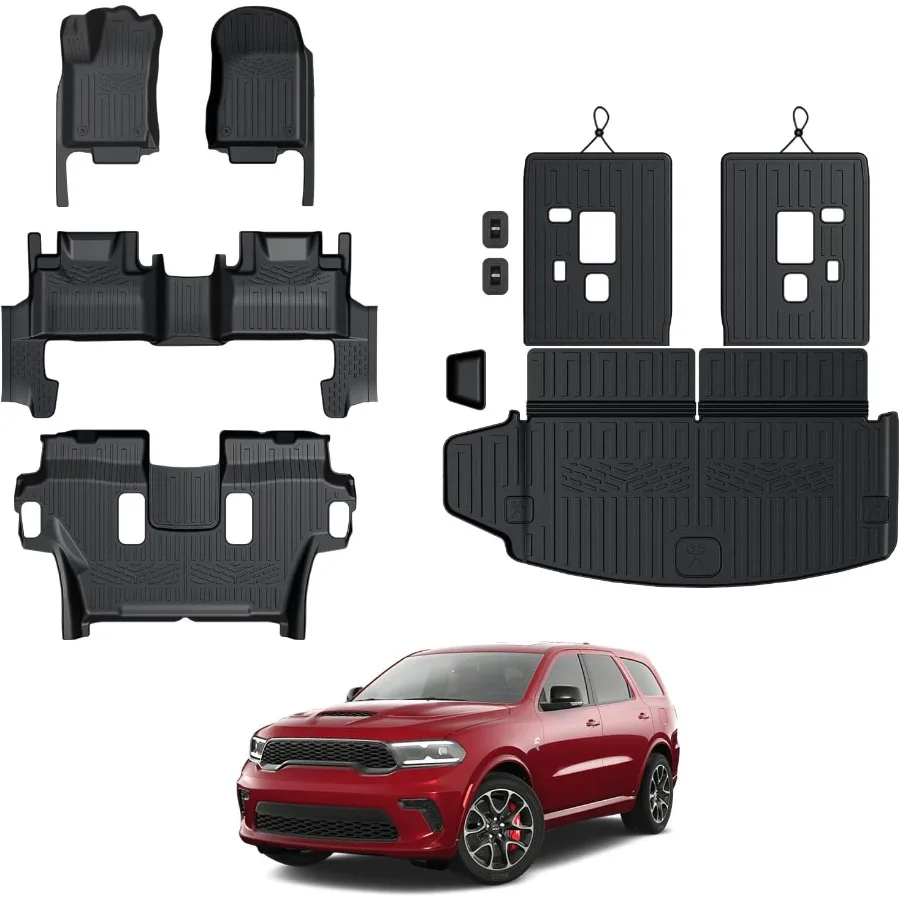 

Коврики для Dodge Durango 6seat 20162024 2025 всепогодные коврики для грузовых автомобилей из ТПЭ и 3-ярядные коврики для спинки для Durango Ac